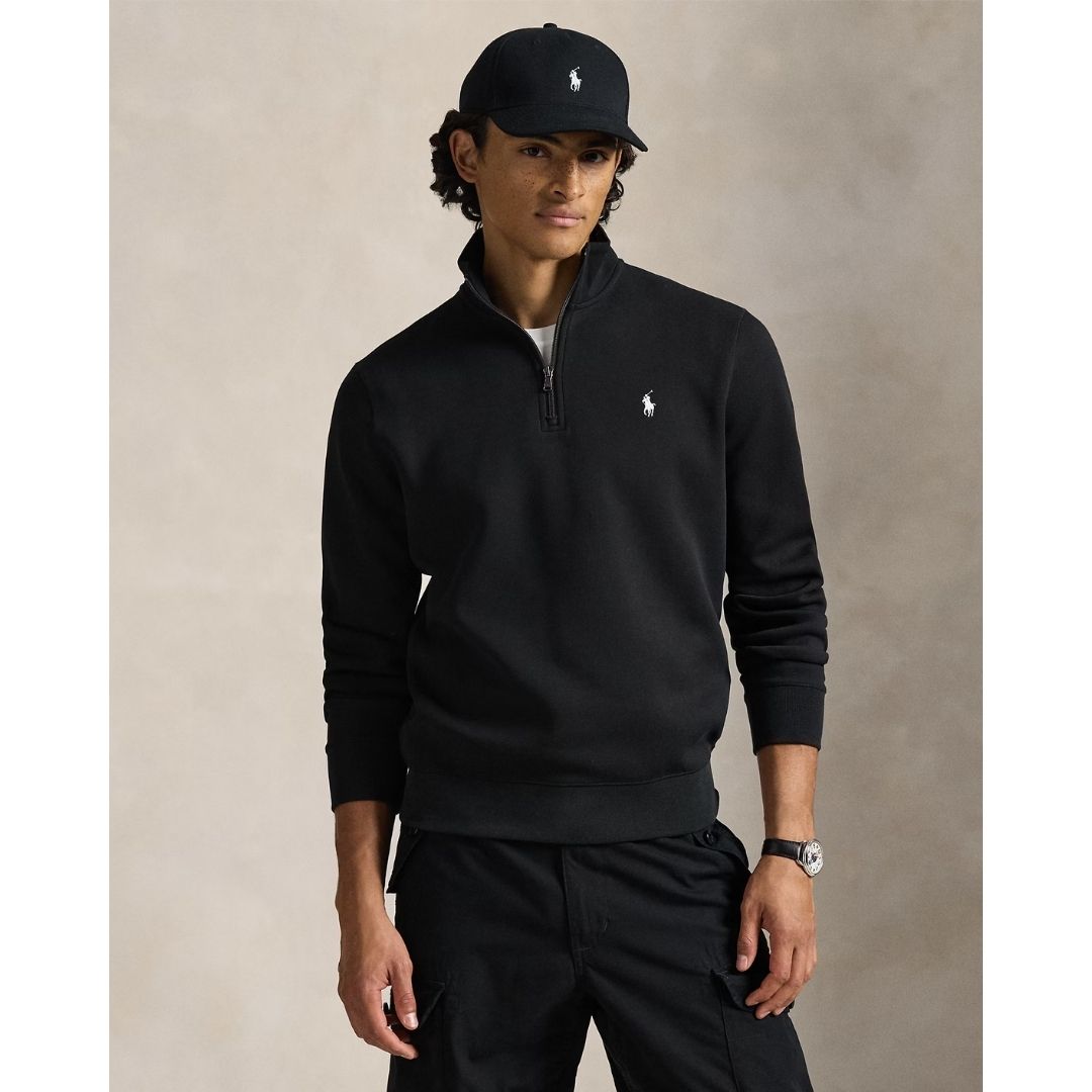 Polo Ralph Lauren Double-Knit Quarter-Zip Pullover - Black