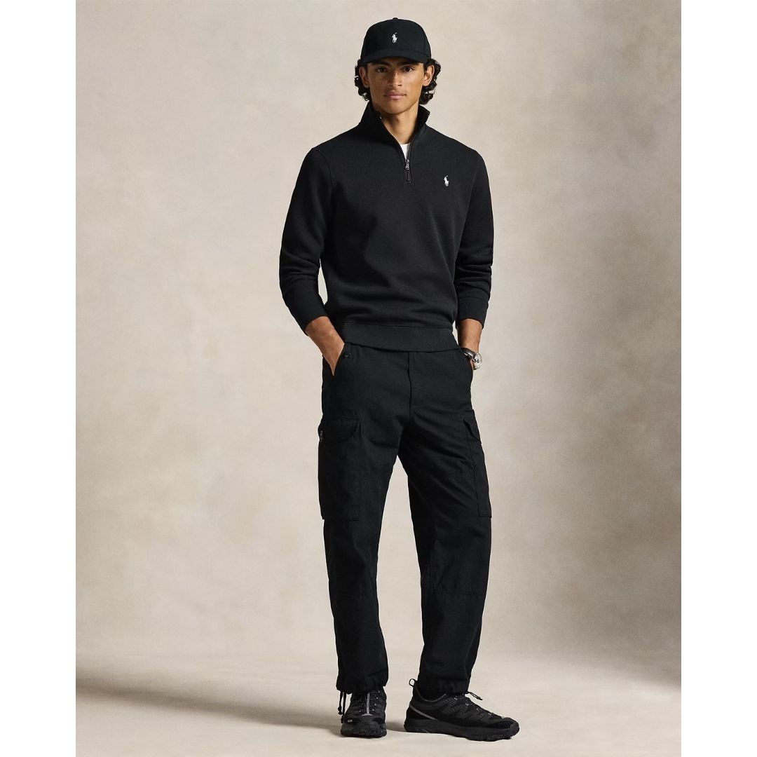 Polo Ralph Lauren Double-Knit Quarter-Zip Pullover - Black