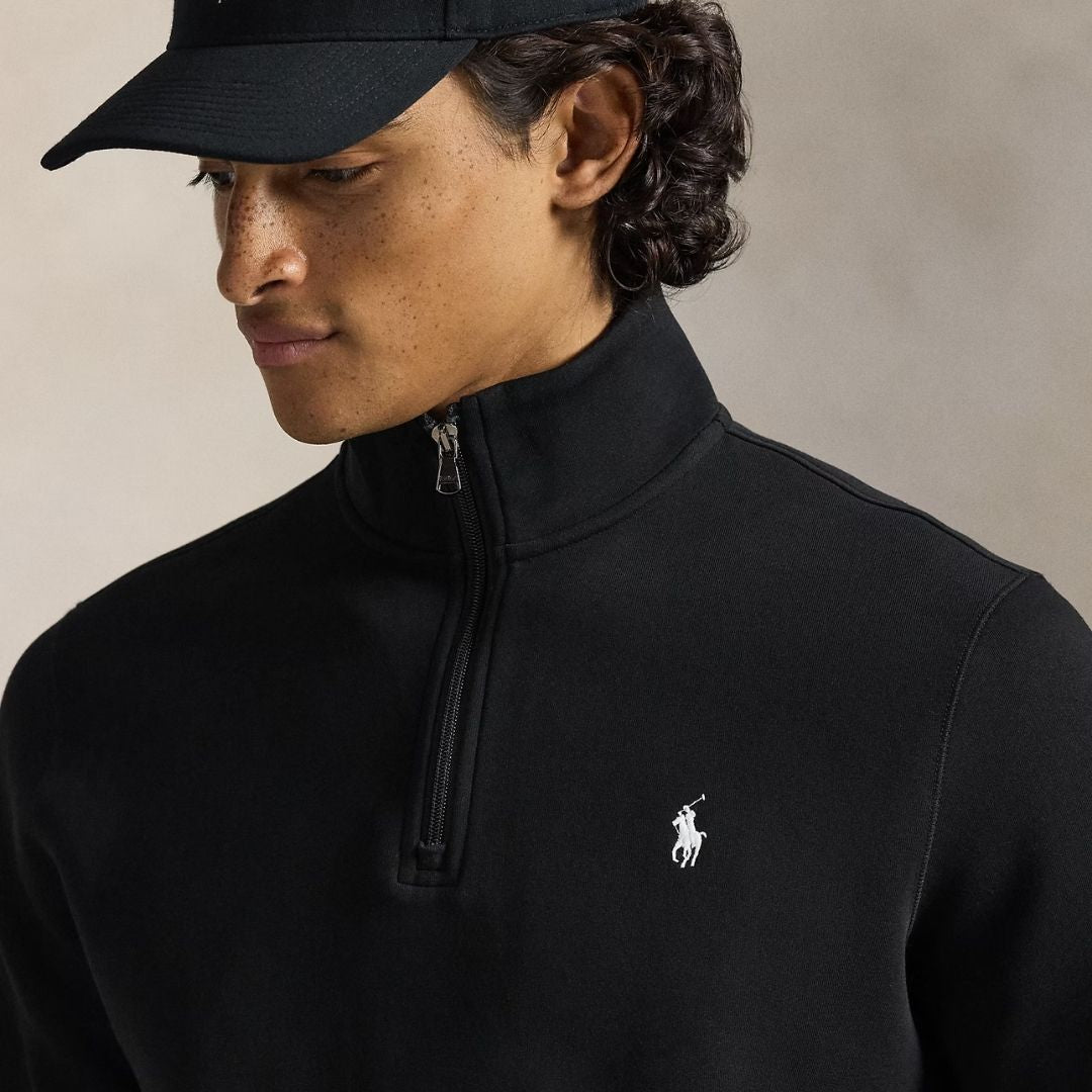 Polo Ralph Lauren Double-Knit Quarter-Zip Pullover - Black
