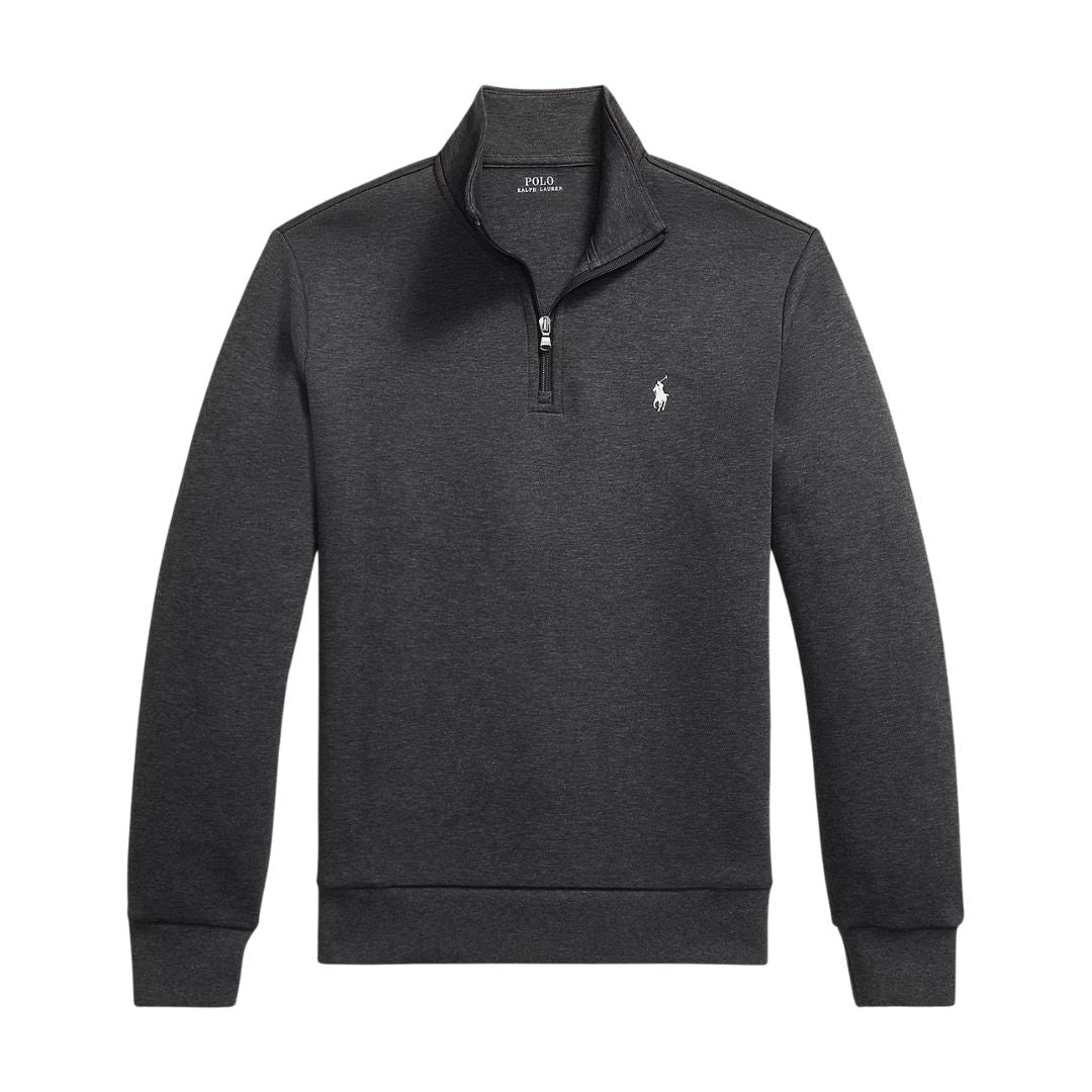 Polo Ralph Lauren Double-Knit Quarter-Zip Pullover - Dark Grey