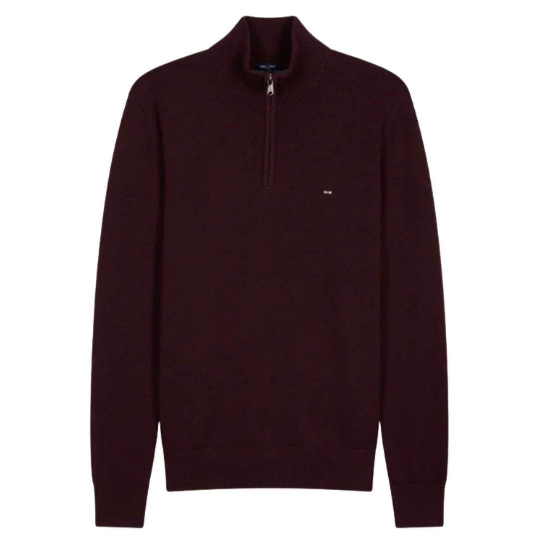 Eden Park wool and cotton trucker-neck sweater - Wine