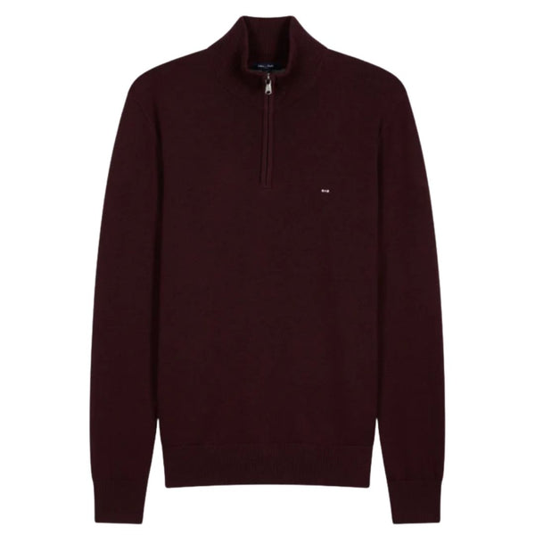 Eden Park wool and cotton trucker-neck sweater - Wine