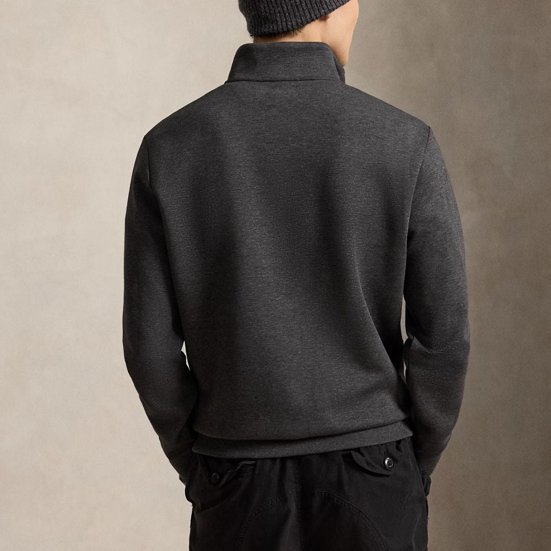 Polo Ralph Lauren Double-Knit Quarter-Zip Pullover - Dark Grey