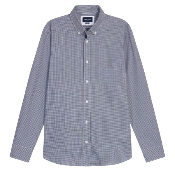 Eden Park Cotton Poplin Gingham Shirt - Navy