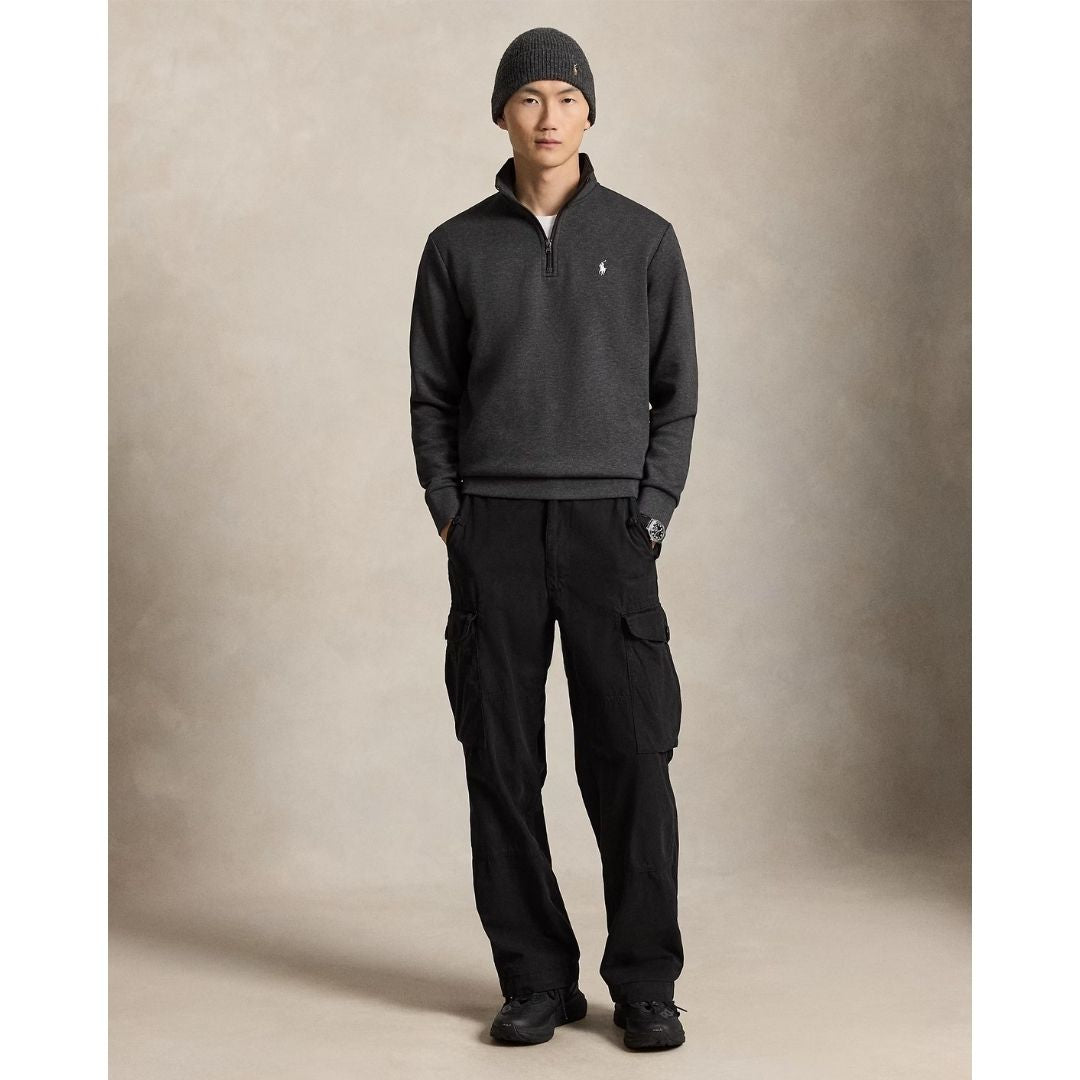 Polo Ralph Lauren Double-Knit Quarter-Zip Pullover - Dark Grey