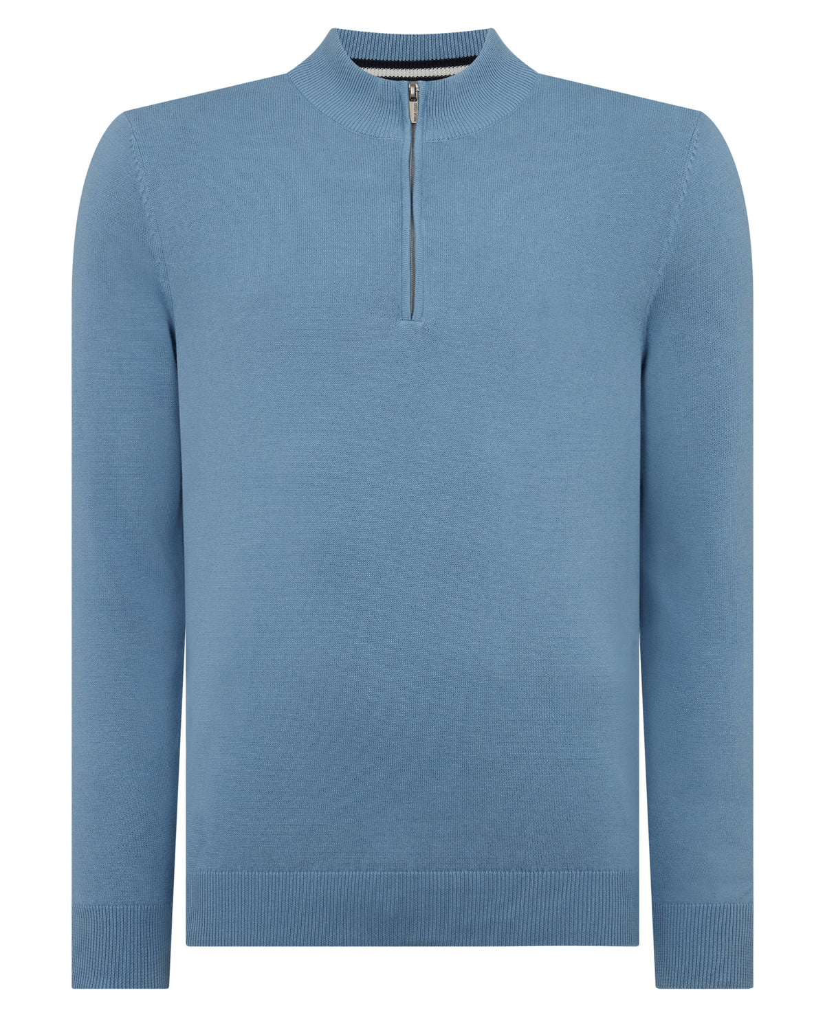 Remus Uomo Long Sleeve Half Zip Sweater - Blue