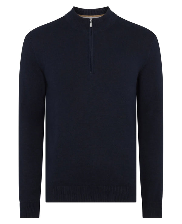 Remus Half Zip Knitted Sweater - Navy