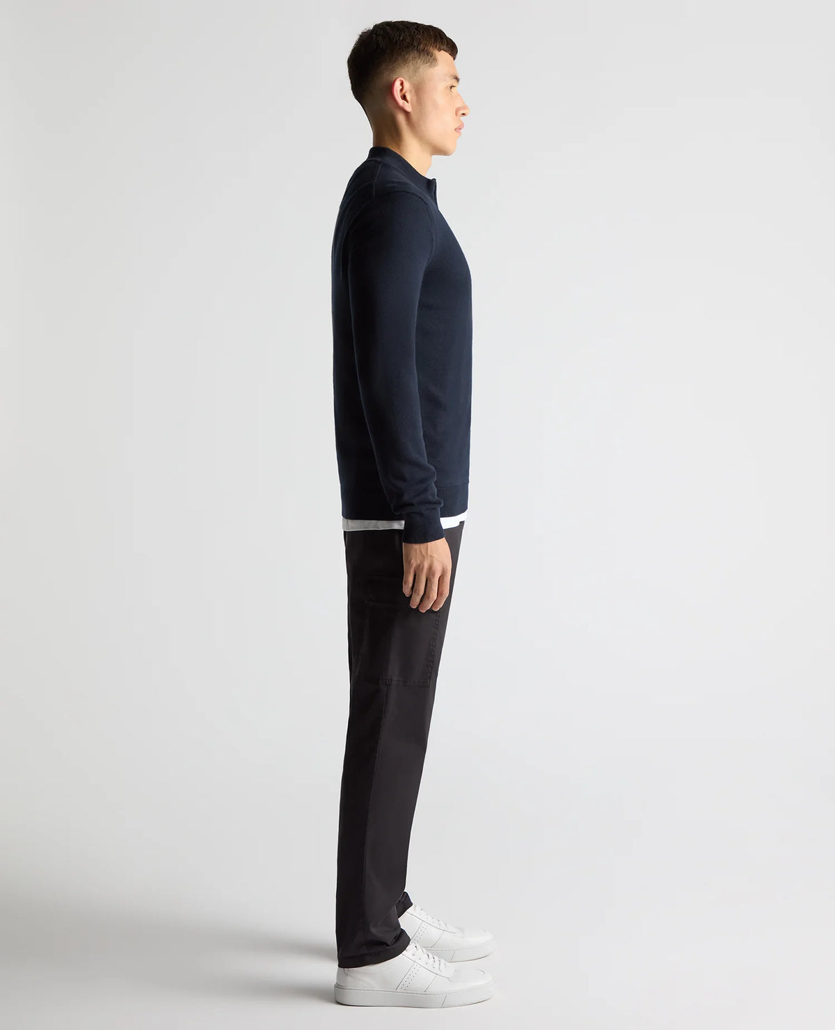 Remus Half Zip Knitted Sweater - Navy