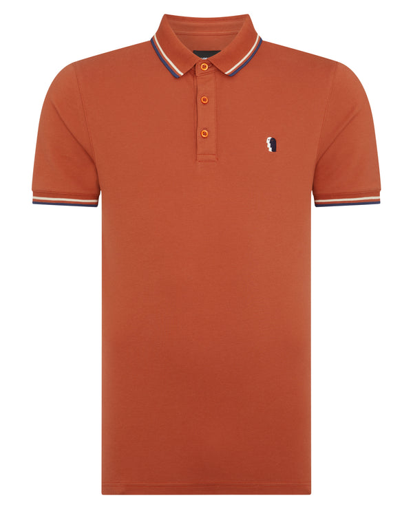Remus Uomo Short Sleeve Casual Polo Shirt - Orange