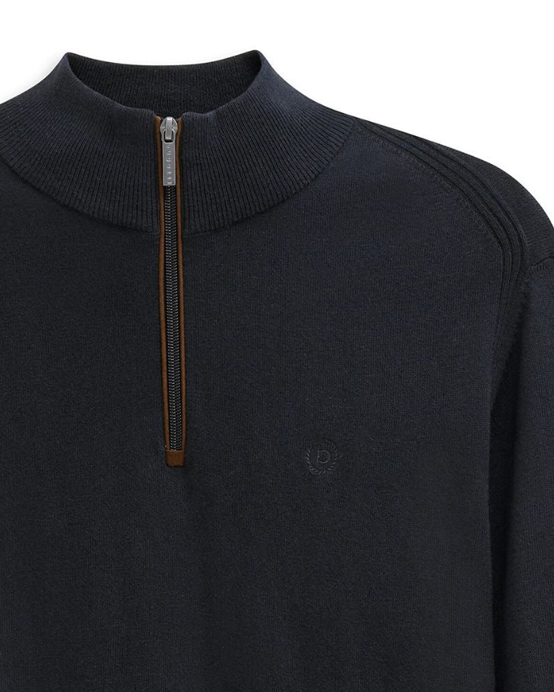 Bugatti Zip Neck Knit - Navy