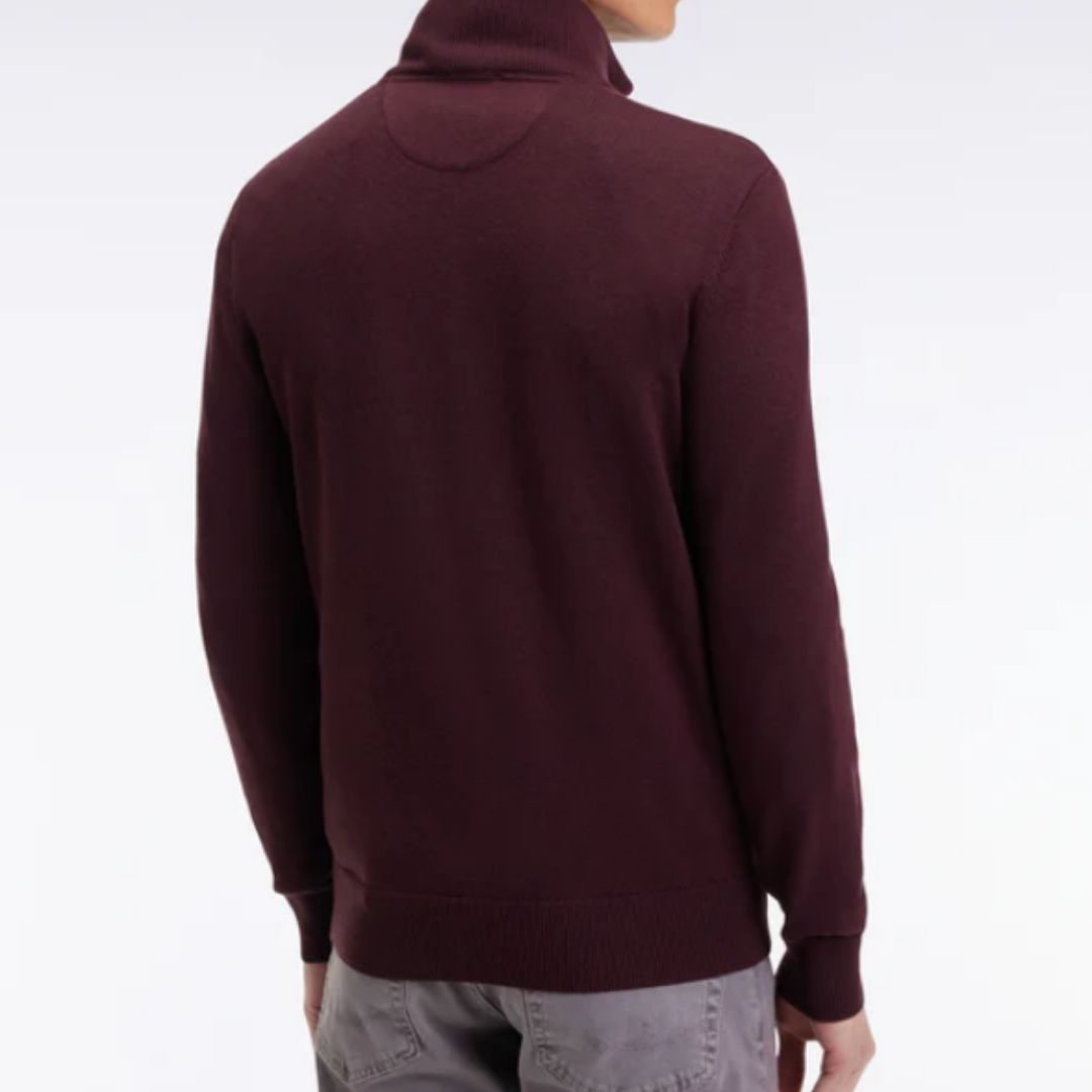 Eden Park wool and cotton trucker-neck sweater - Wine