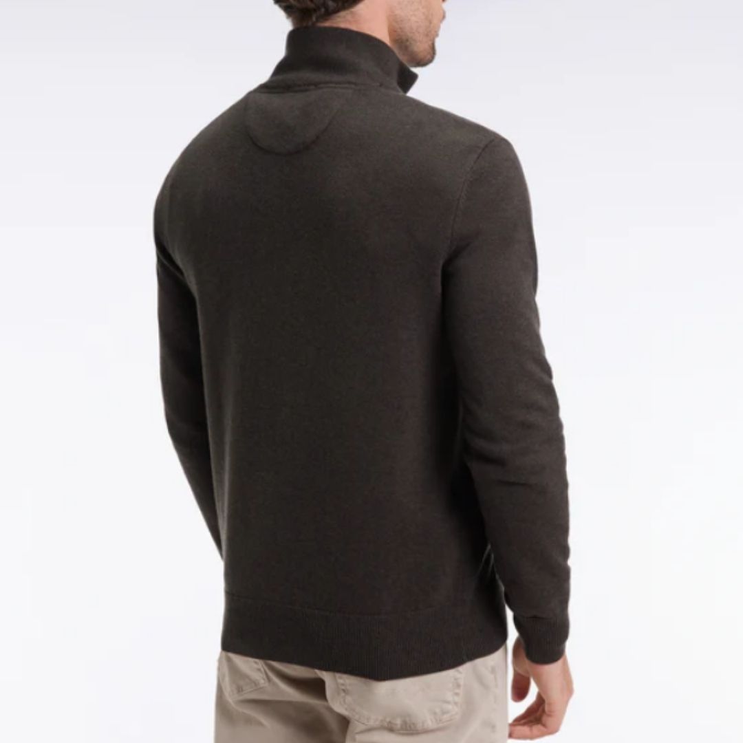 Eden Park wool and cotton trucker-neck sweater - Brown