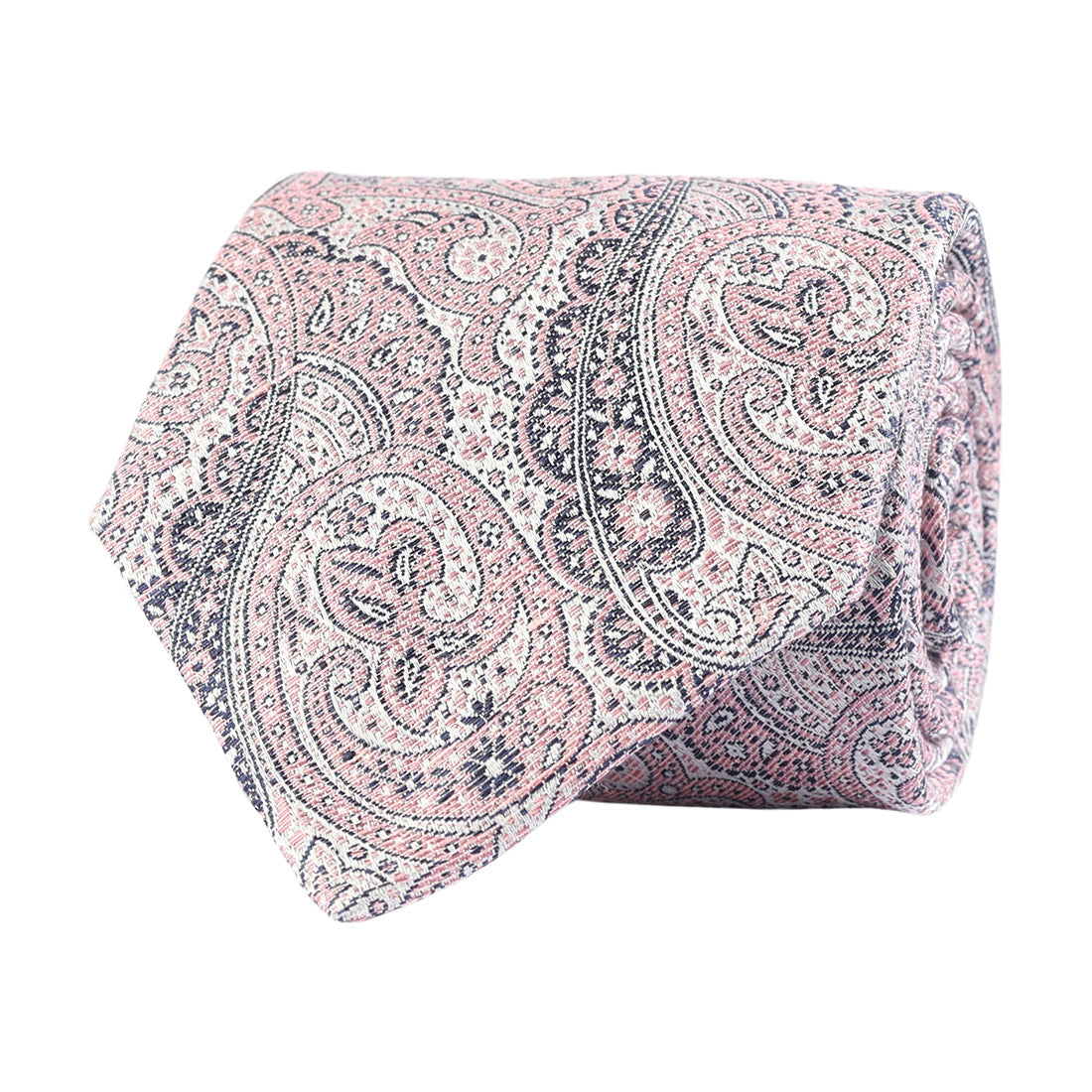 Amanda Christensen Silk &amp; Linen Paisley Print Tie - Pink