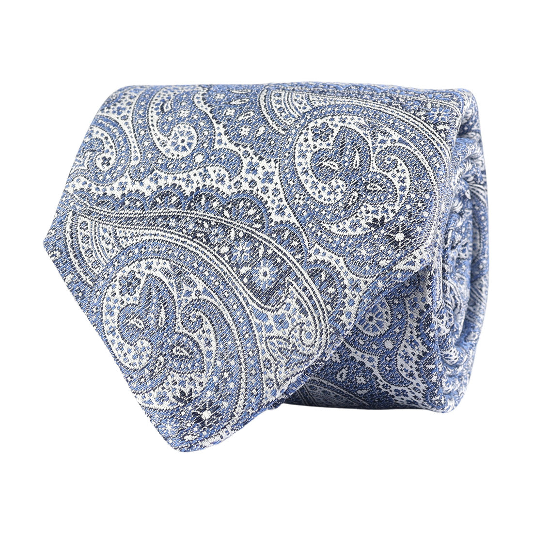 Amanda Christensen Silk &amp; Linen Paisley Print Tie - Blue
