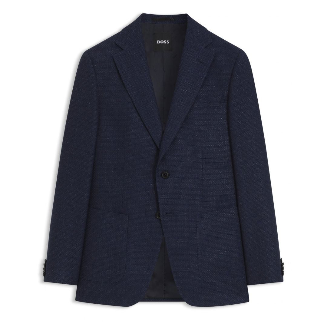 BOSS H-Hutson Slim Fit Virgin Wool Blend Blazer – Blue