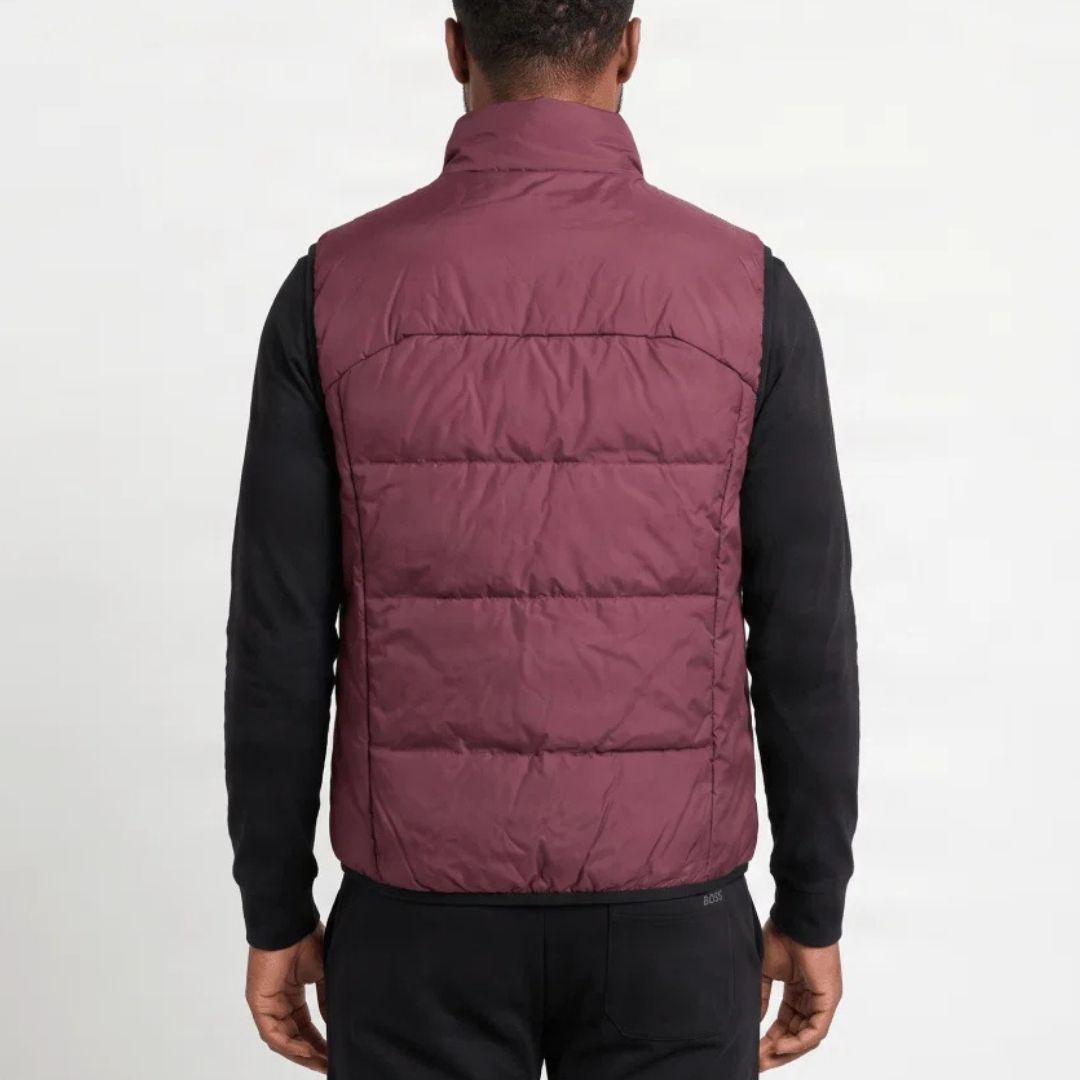 Boss Regular-fit padded gilet with zipped pockets - Pink