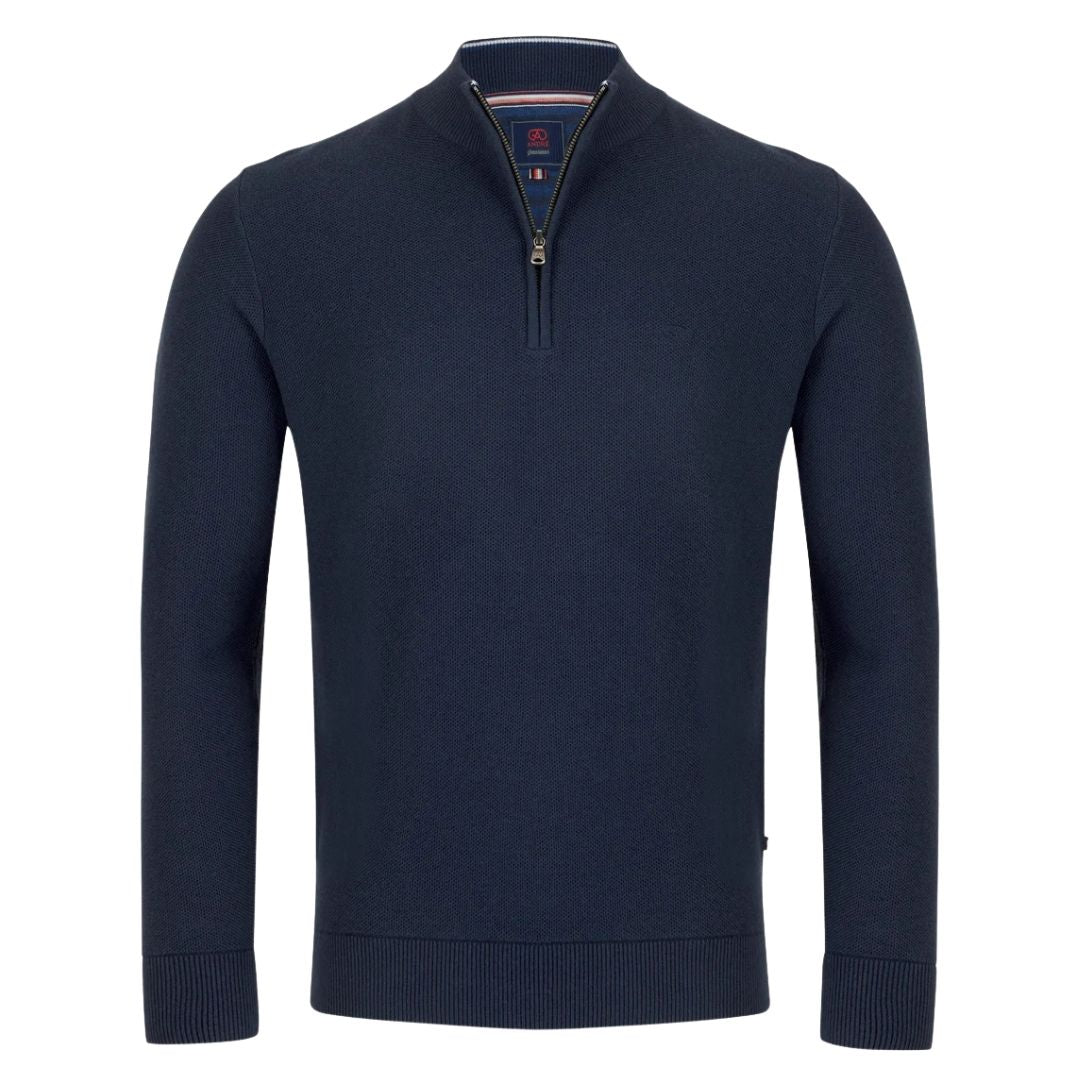 Andre Madrid Zip Knit - Navy