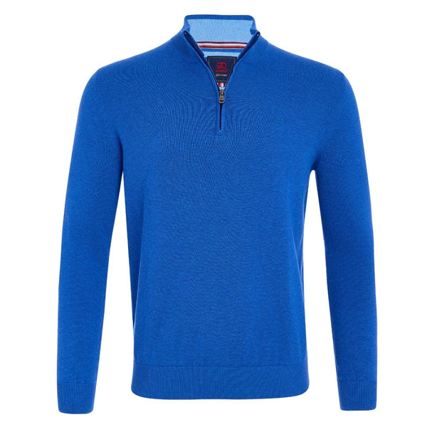 Andre Tory Zip Neck Knit - Cobalt