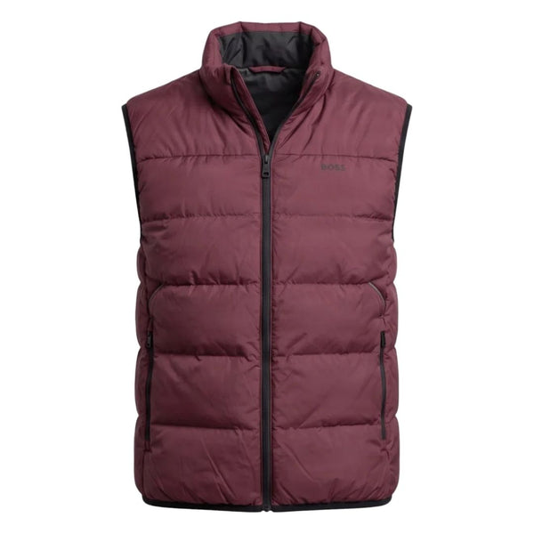 Boss Regular-fit padded gilet with zipped pockets - Pink
