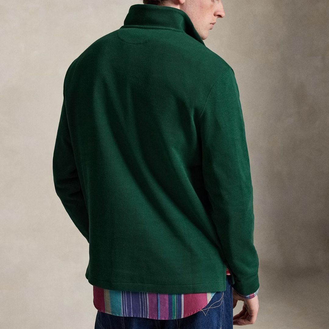 Polo Ralph Lauren Estate-Rib Quarter-Zip Pullover - Green