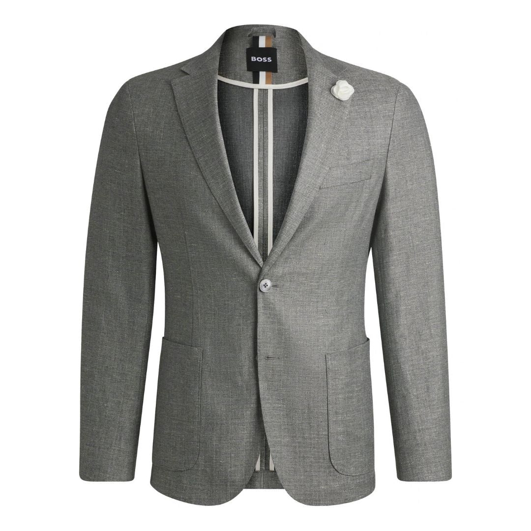 BOSS Slim Fit Micro-Patterned Blazer – Green