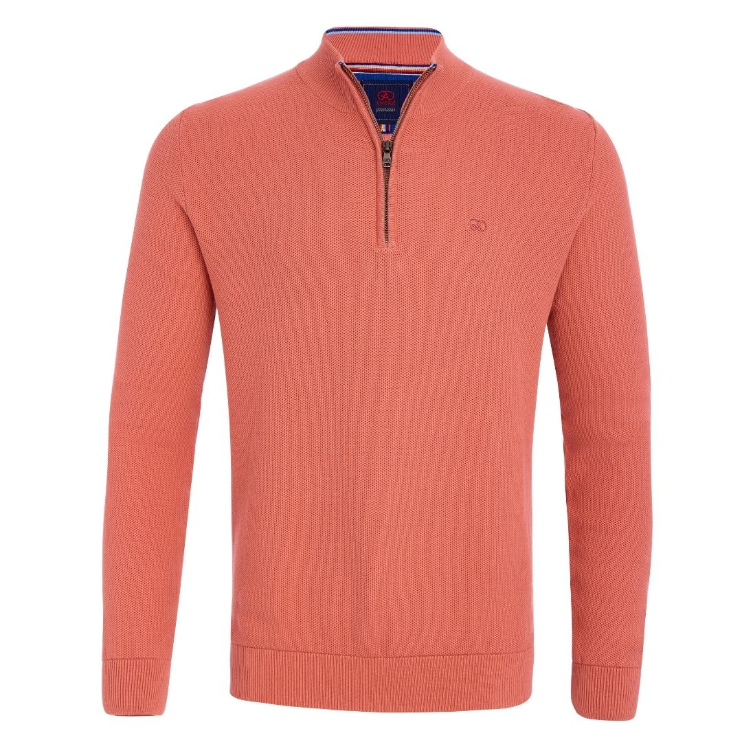 Andre Venice Zip Neck Knit - Mango