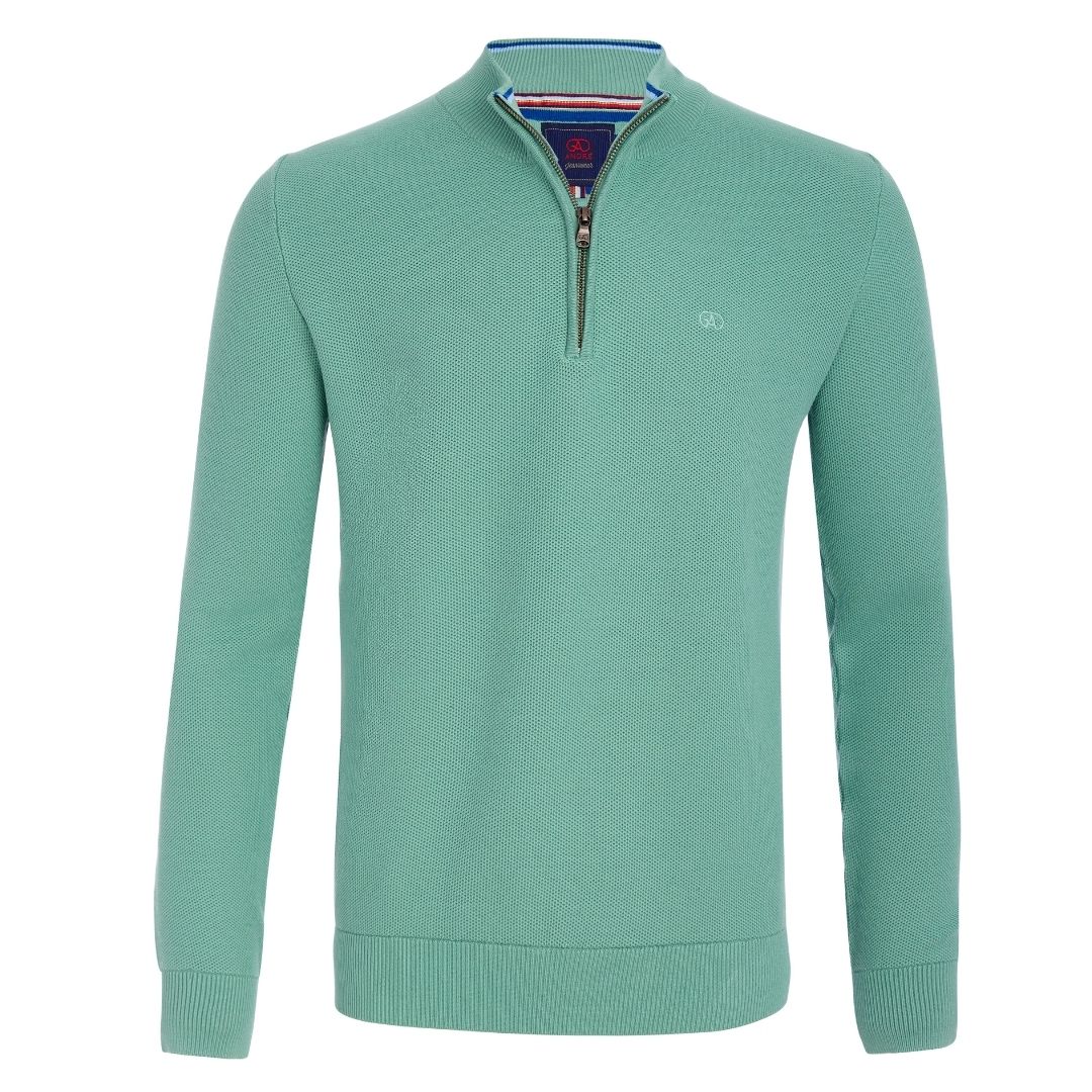 Andre Venice Zip Neck Knit - Green