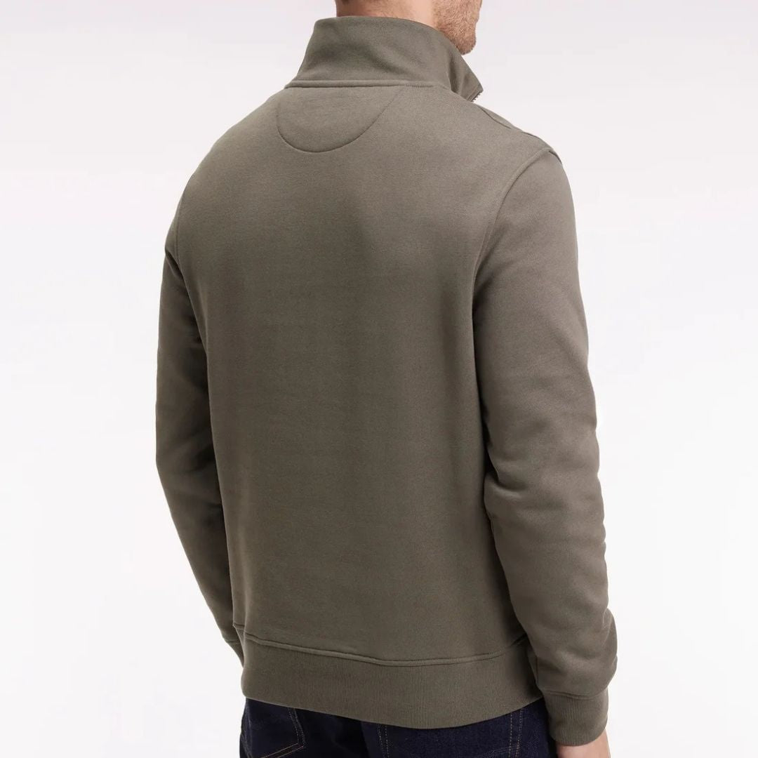 Eden Park Khaki cotton fleece zip-up sweatshirt - Green