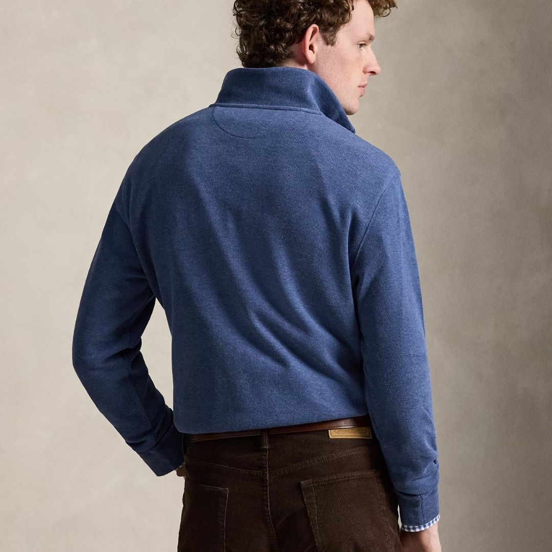 Polo Ralph Lauren Estate-Rib Quarter-Zip Pullover - Blue