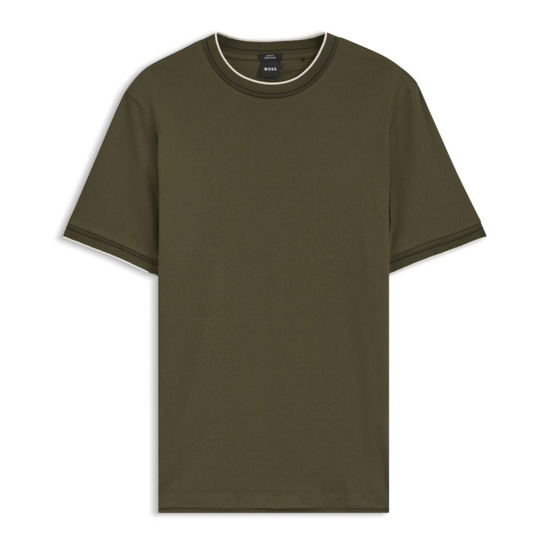 BOSS Slim Fit Cotton Crew-Neck T-Shirt – Green