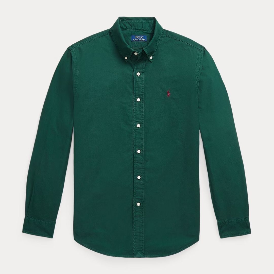 Polo Ralph Lauren Custom Fit Garment-Dyed Oxford Shirt - Green