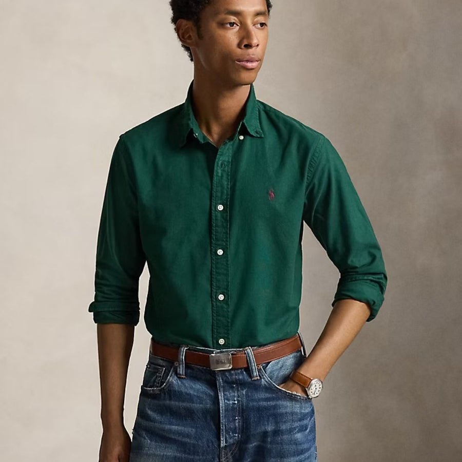 Polo Ralph Lauren Custom Fit Garment-Dyed Oxford Shirt - Green