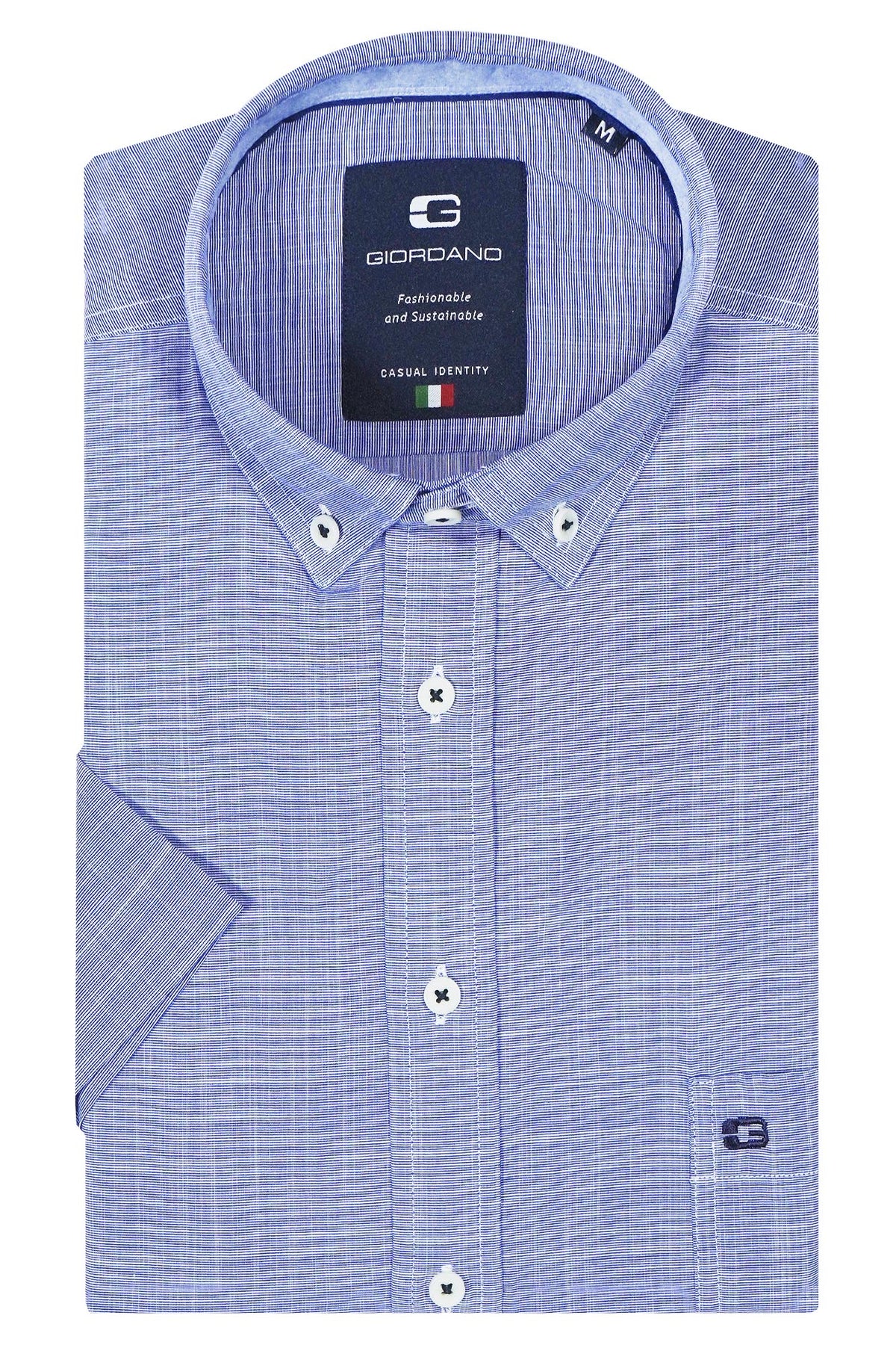 Giordano &#39;Marlon&#39; Short Sleeved Shirt - Navy