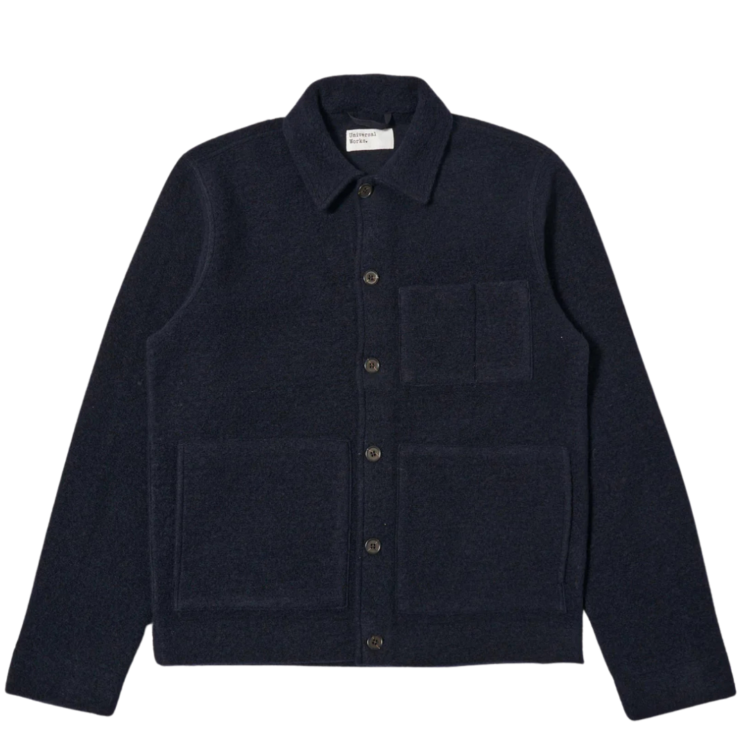 Universal Works Navy Wool Fleece Uniform Jacket Navy