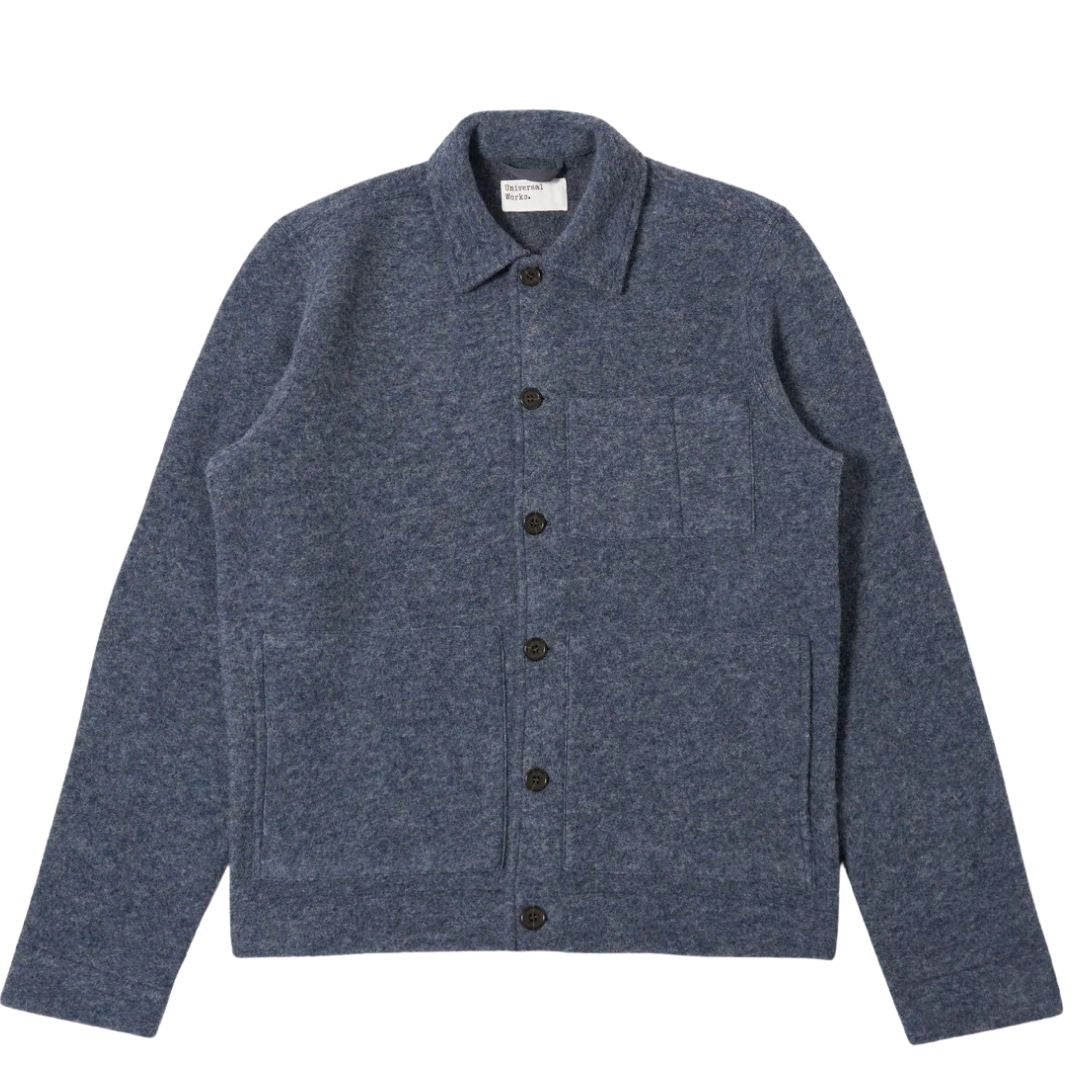Universal Works Slate Blue Wool Fleece Uniform Jacket - Blue