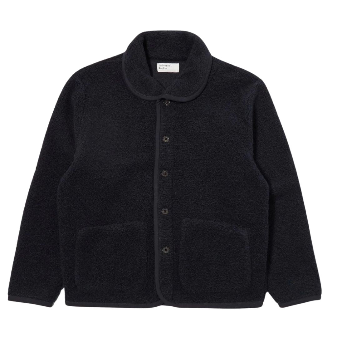 Universal Works Navy Alvar Fleece Lancaster Jacket - Navy