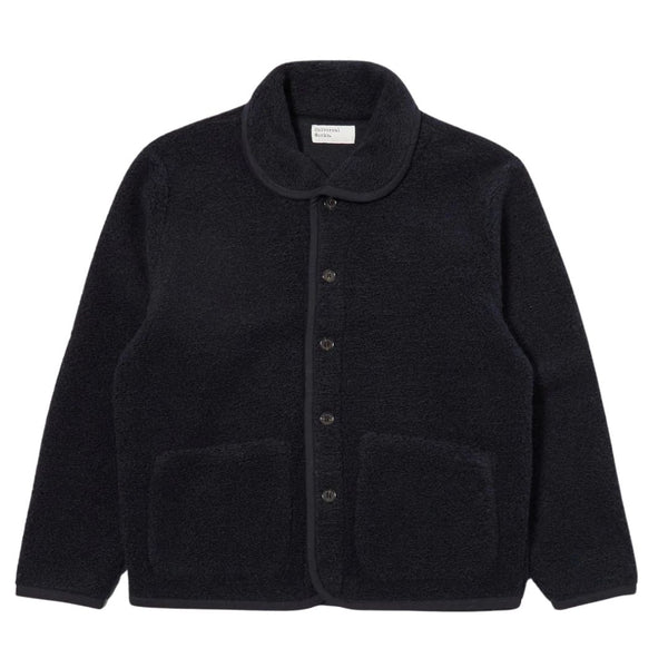 Universal Works Navy Alvar Fleece Lancaster Jacket - Navy