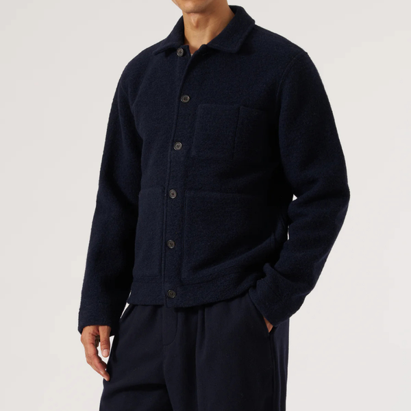 Universal Works Navy Wool Fleece Uniform Jacket Navy