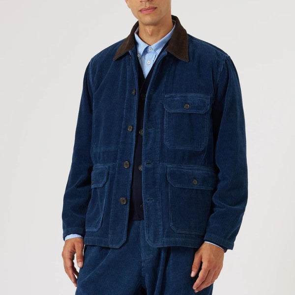 Universal Works Indigo Recycled Cord Utility Jacket - Indigo
