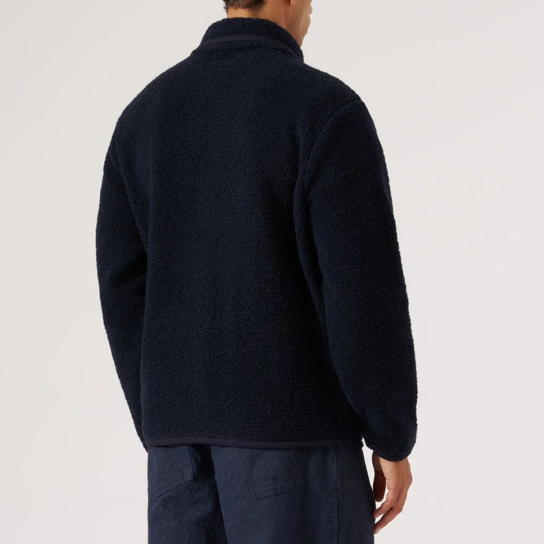 Universal Works Navy Alvar Fleece Lancaster Jacket - Navy