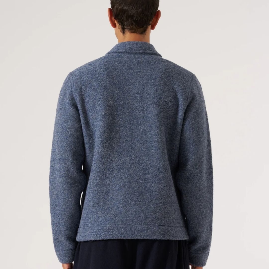 Universal Works Slate Blue Wool Fleece Uniform Jacket - Blue