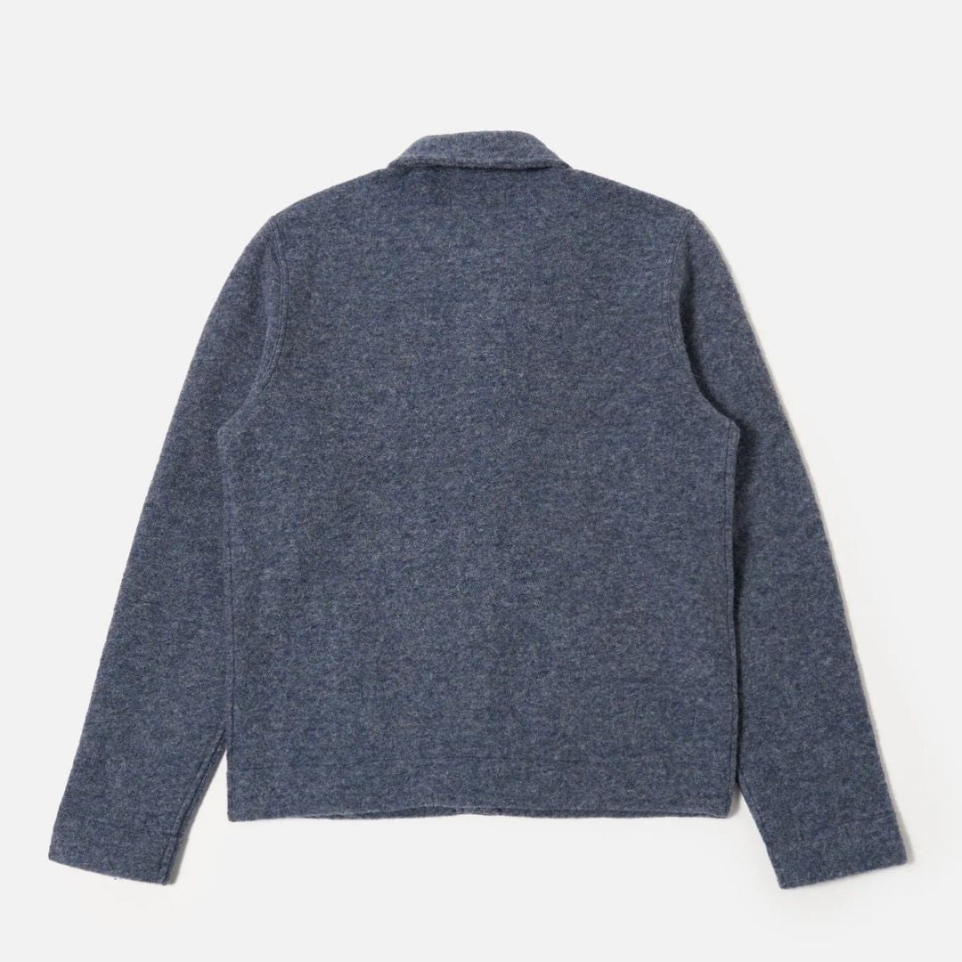 Universal Works Slate Blue Wool Fleece Uniform Jacket - Blue