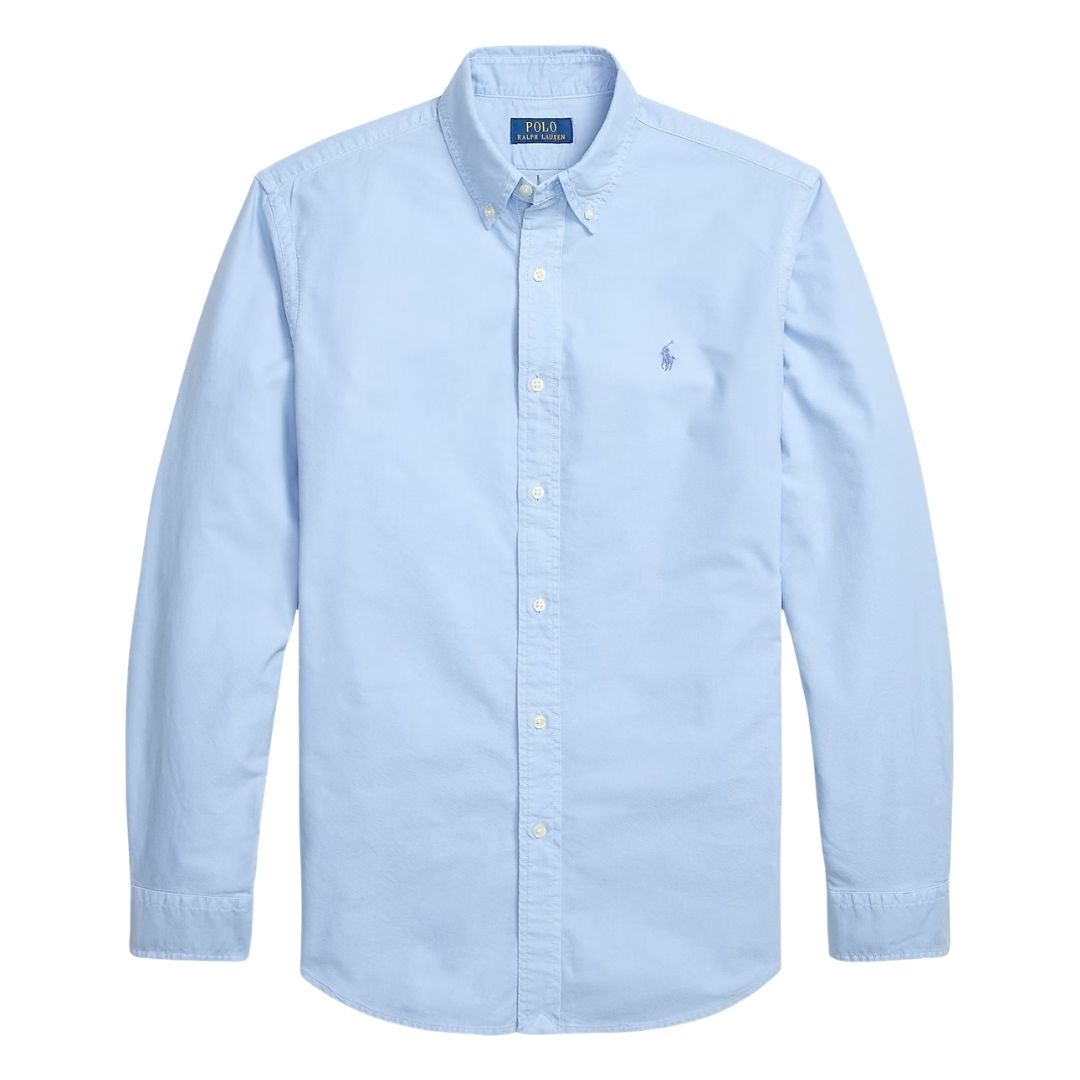 Polo Ralph Lauren Custom Fit Garment-Dyed Oxford Shirt - Blue