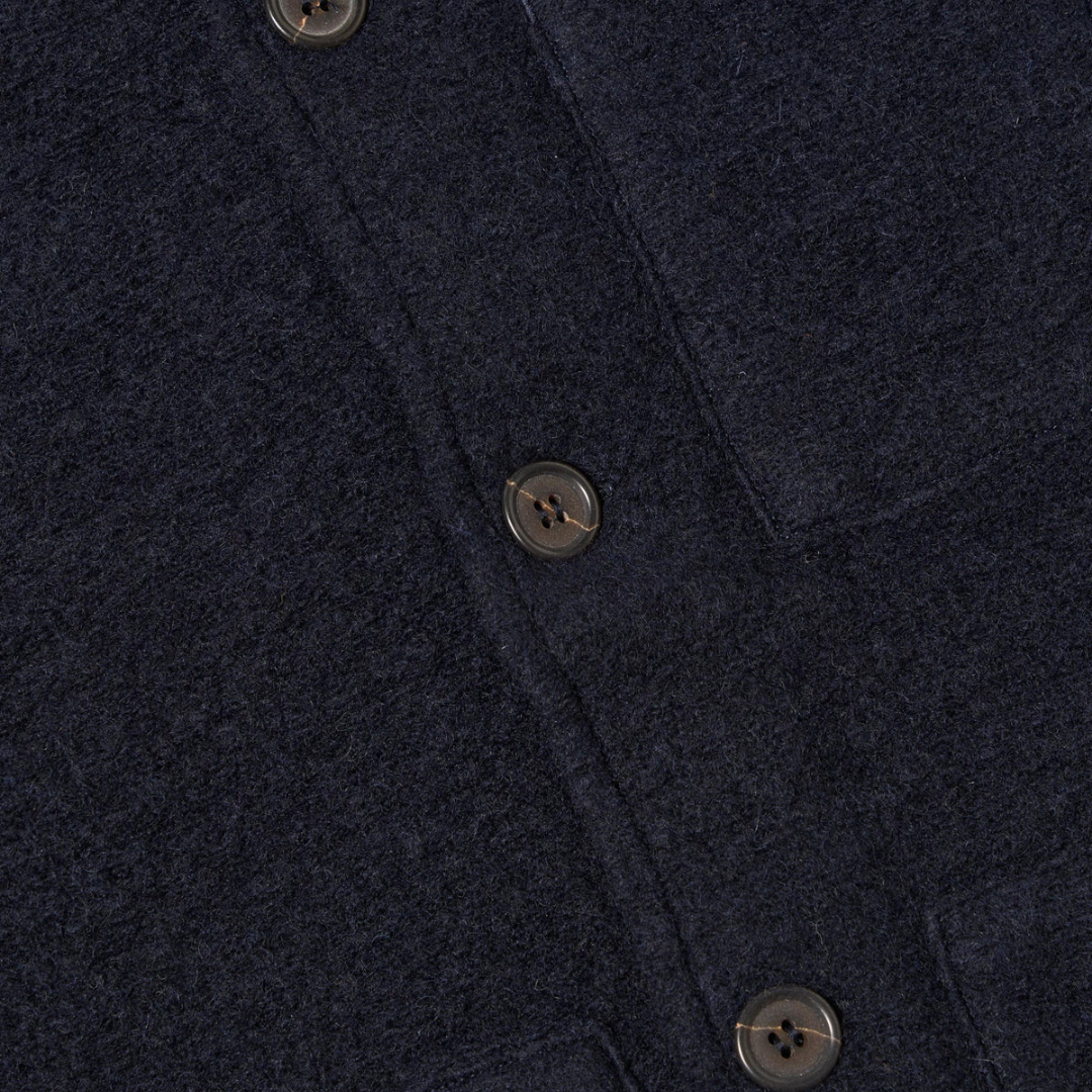 Universal Works Navy Wool Fleece Uniform Jacket Navy