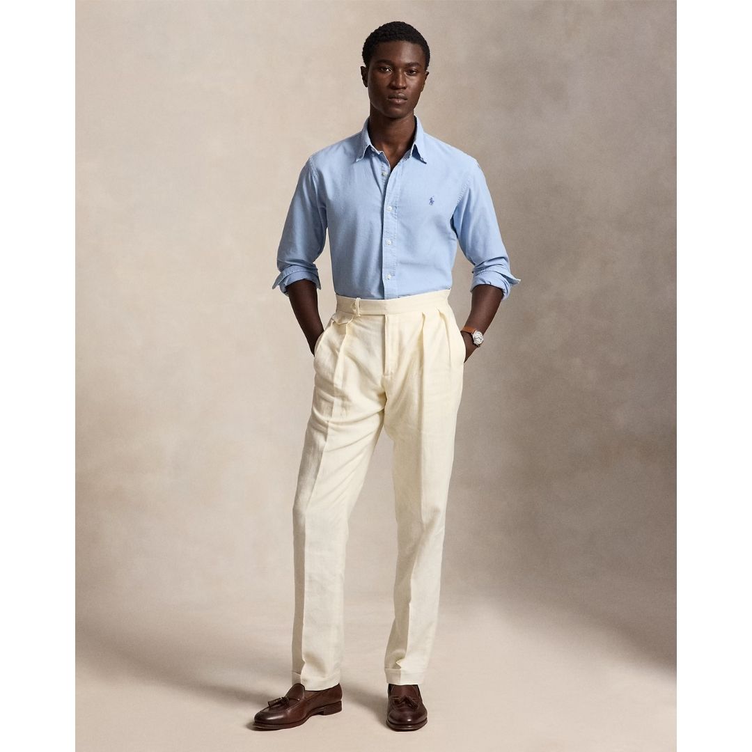 Polo Ralph Lauren Custom Fit Garment-Dyed Oxford Shirt - Blue