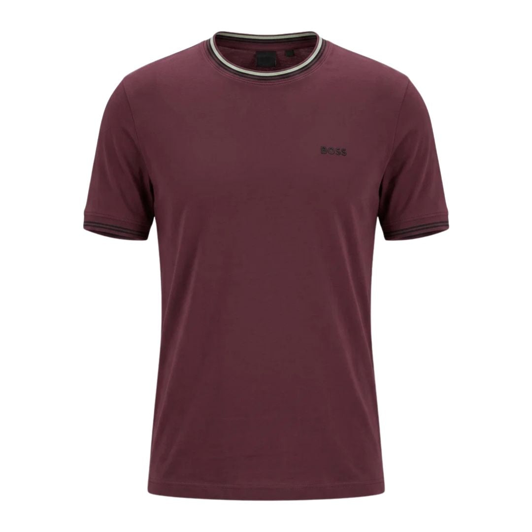 BOSS Green Striped Stretch-Cotton T-Shirt – Pink
