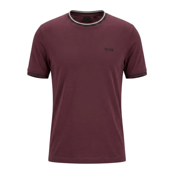 BOSS Green Striped Stretch-Cotton T-Shirt – Pink
