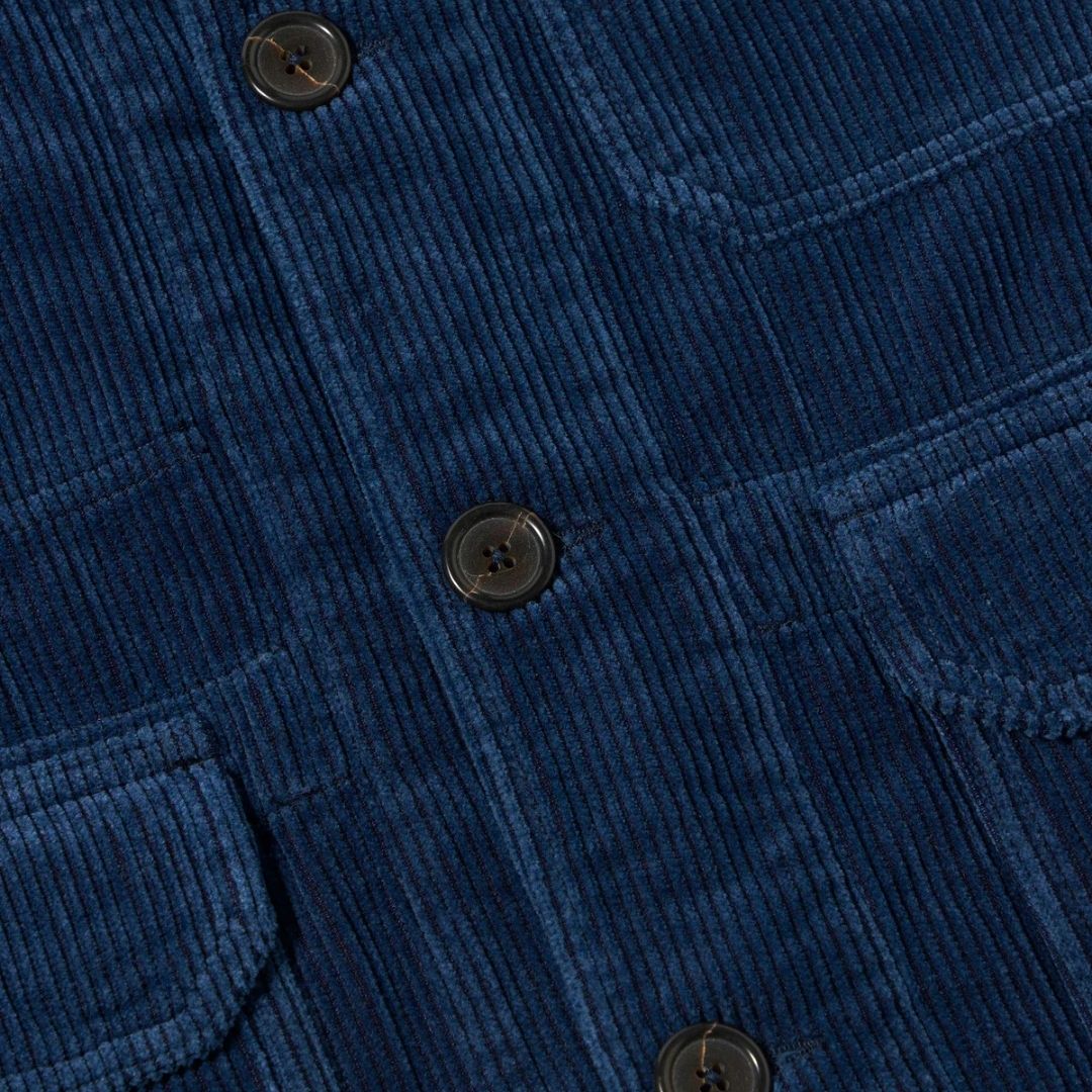 Universal Works Indigo Recycled Cord Utility Jacket - Indigo