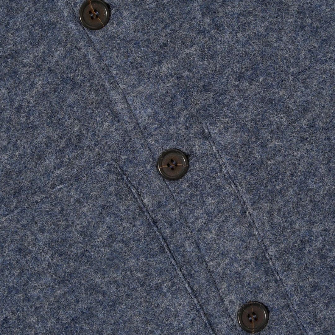 Universal Works Slate Blue Wool Fleece Uniform Jacket - Blue