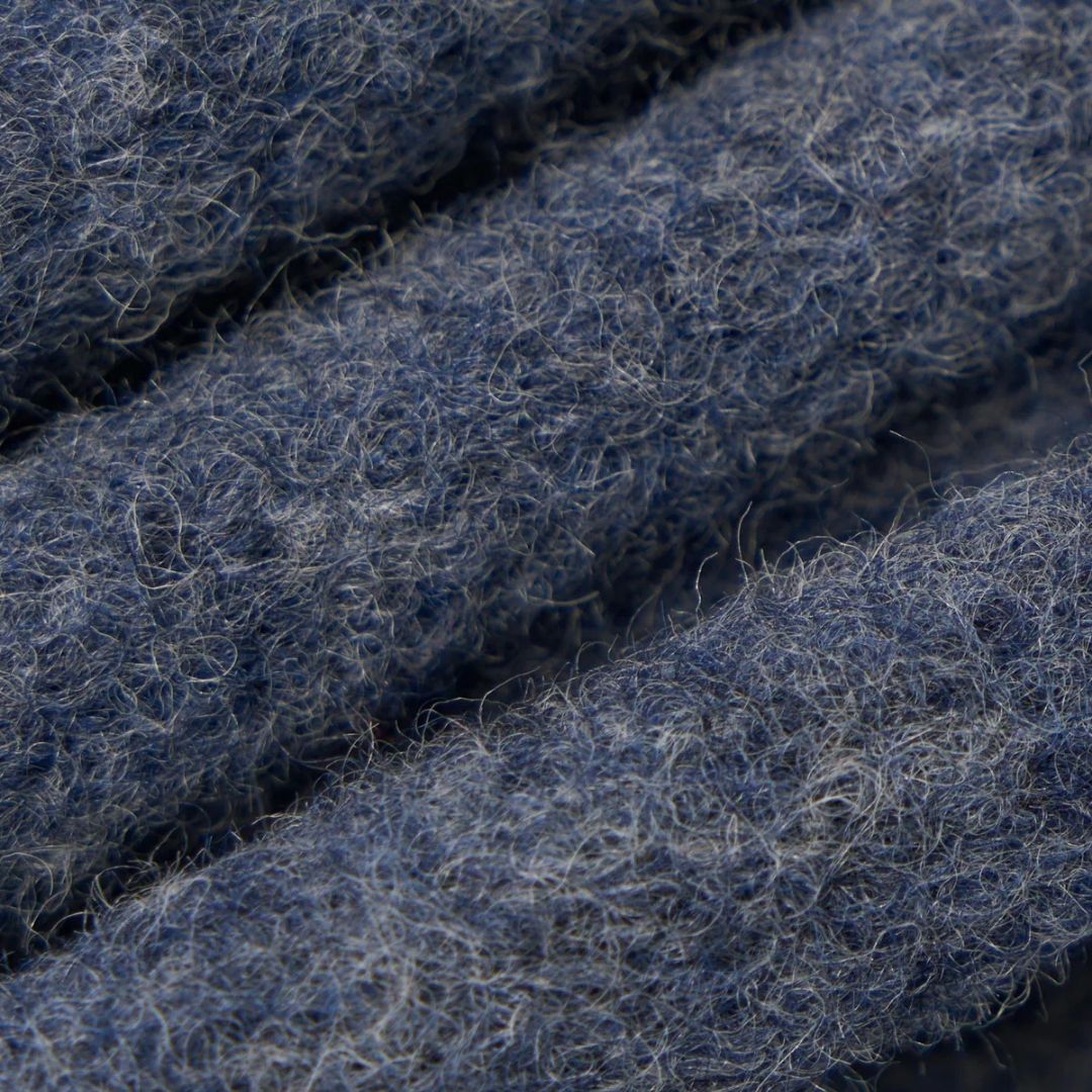 Universal Works Slate Blue Wool Fleece Zip Waistcoat - Blue